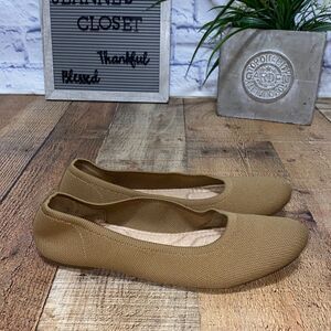 Old navy knit almond toe ballet flats tan